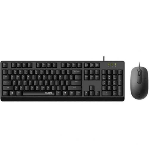 Rapoo X130 Pro Wired Keyboard & Mouse Combo – Black